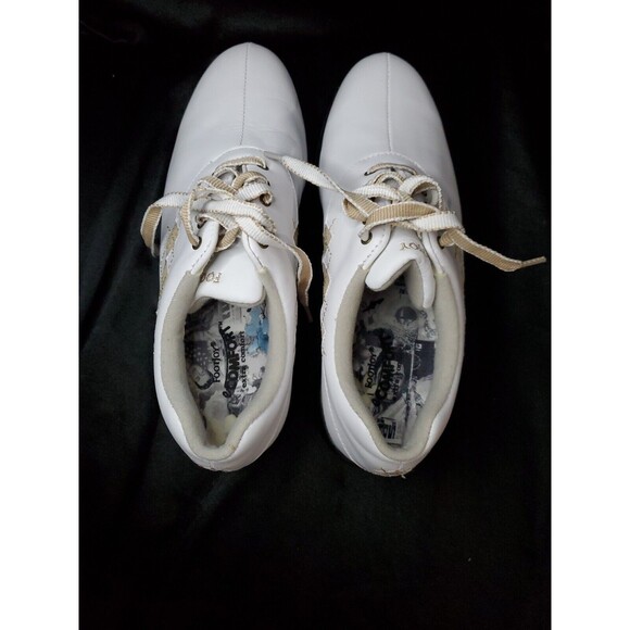 Footjoy Golf Shoes 7.5 M Extra Comfort Sneakers White Leather 98530 W/Accessory - Picture 7 of 11